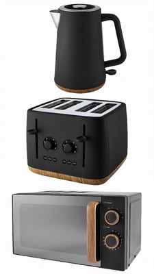 Matte Black Black Scandi Kettle Kettle Toaster Microwave Kitchen