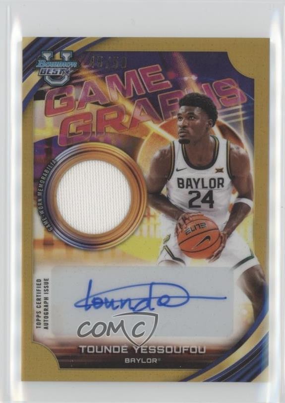 2025-26 Bowman U Best Game Graphs Gold Refractor /50 Tounde Yessoufou Auto 0qm1