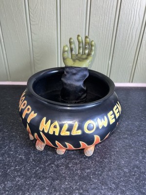 Gemmy Halloween Hexenkessel Trick or Treat Schale spricht & Geräusche bewegliche Hand