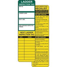 Spectrum Industrial Ladder Tag Kit Safety Inserts - 10 Pack