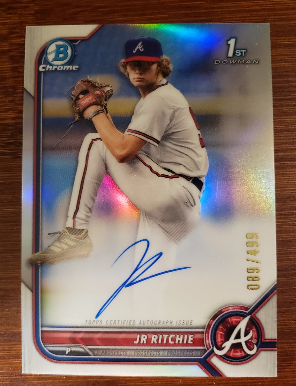 2022 Bowman Chrome Draft Prospect (1st) Auto JR Ritchie Refractor /499 CDA-JR