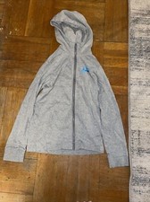 Kids Nike Hoodie Full Zip Jacket Sz Large Heather Grey Gray  White Standard fit