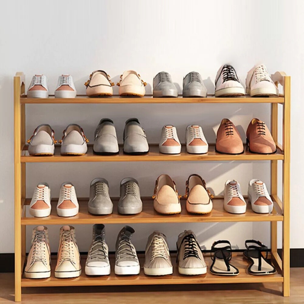 🔥 TIERS BAMBOO SHOE FOOTWEAR RACK ORGANISER WOODEN STORAGE