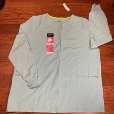 NWT Womens ScrubStar Seafoam Green Scrub Warm Up Jacket Top Shirt Size Large