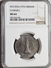 United Arab Emirates 1 Dirham AH 1393 / 1973 NGC MS 64