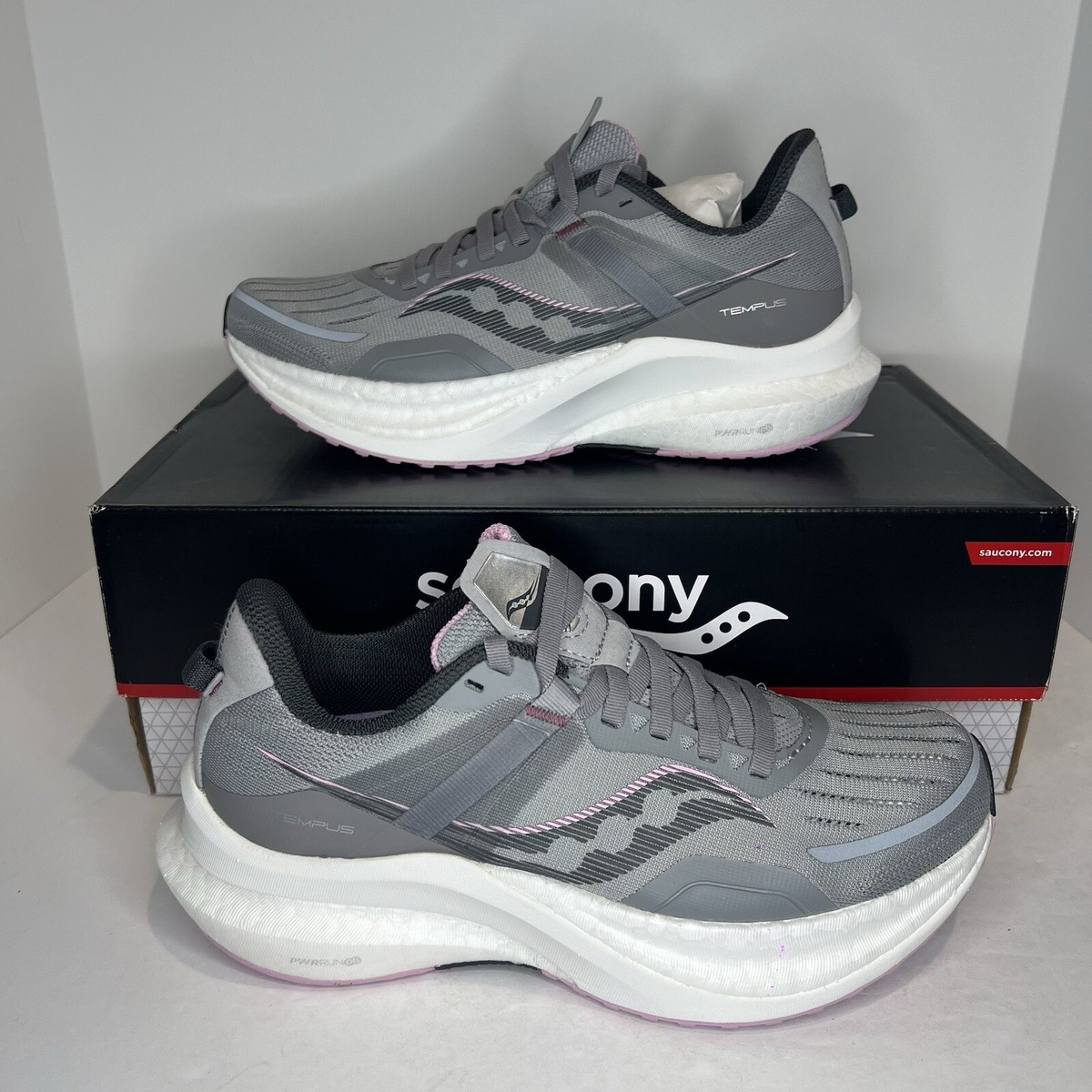 Saucony Men\'s Tempus Athletic Running Shoes Gray / White Size - 10 Saucony Tempus Men main image 2