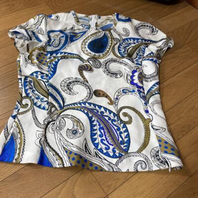 ETRO Paisley Silk Top White Size 40
