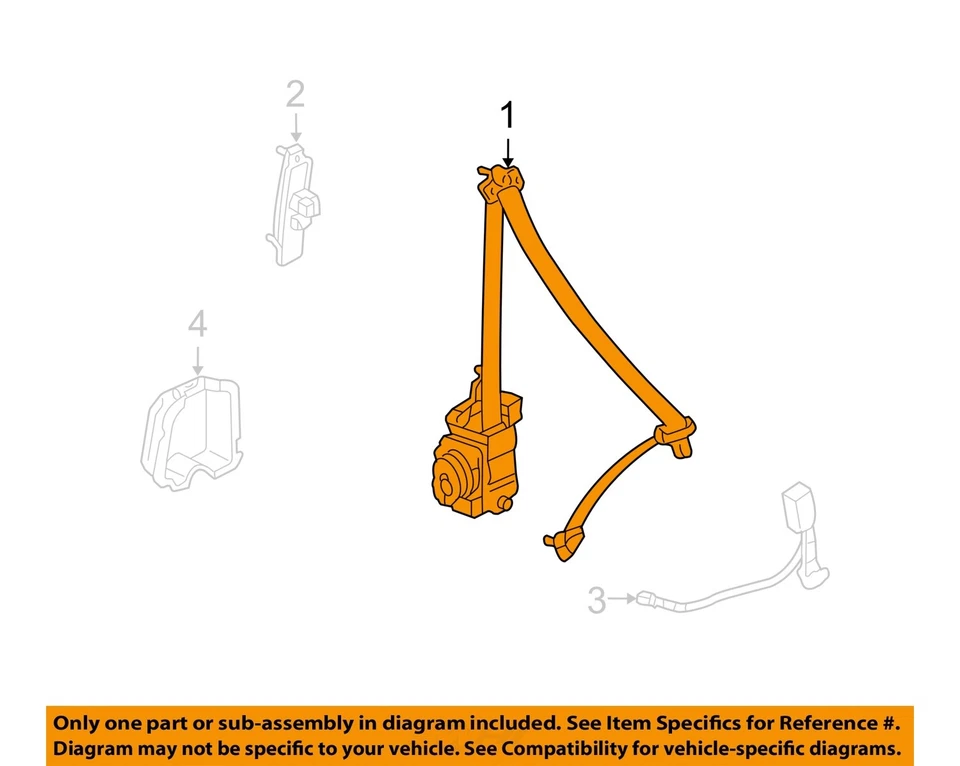 Used Front Right Seat Belt Front fits: 2012 Acura Tl bucket seat passenger retra Foto 3 de 4