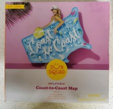 Original Sun Squad Inflatable Coast to Coast Map Pool Float, 5.3' Long, New