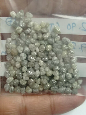 5,00+ Ct Natürliches Silber Fancy Rohdiamanten | 3,50 bis 4,50 mm Lose Diaman...