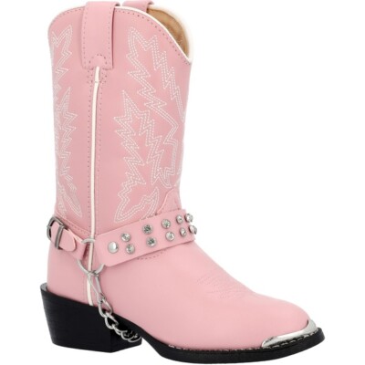 Durango  Little Girl's Pink Rhinestone Pull On Western Boots BT568