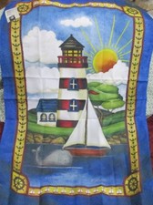 Lighthouse Flag Images in Art Made in USA 24.5"W X 37"L Polyester