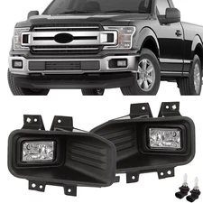 Clear Lens Halogen Fog Lights Lamps Set Pair For Ford F-150 F150 2018-2020
