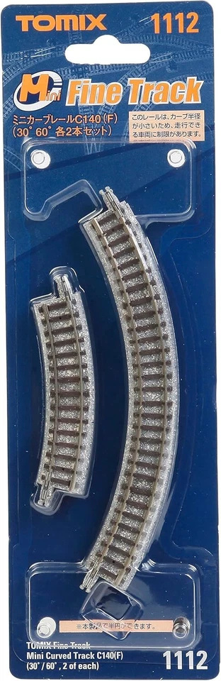 TOMIX N Scale 1112 Model Railway Track Mini Curved Rail C140 30/60 2pcs - Image 2 of 2