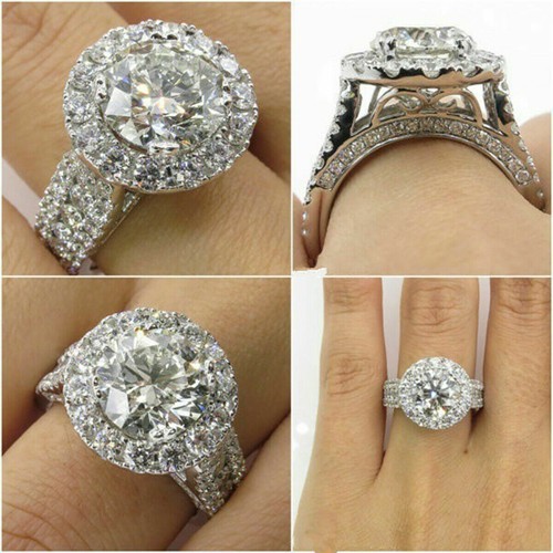 Exquisite White Gem Birthstone Silber Ringe Hochzeit Braut Geschenk Größe 5-11 - Picture 10 of 13