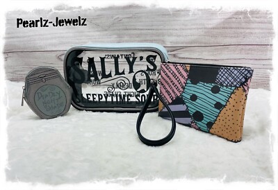 BioWorld Nightmare Before Christmas NBC Sally 3pc Cosmetic Makeup Bag Set NWT
