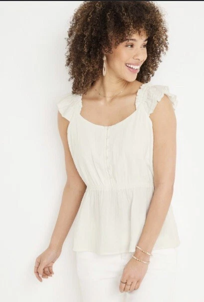 White peplum tank top top
