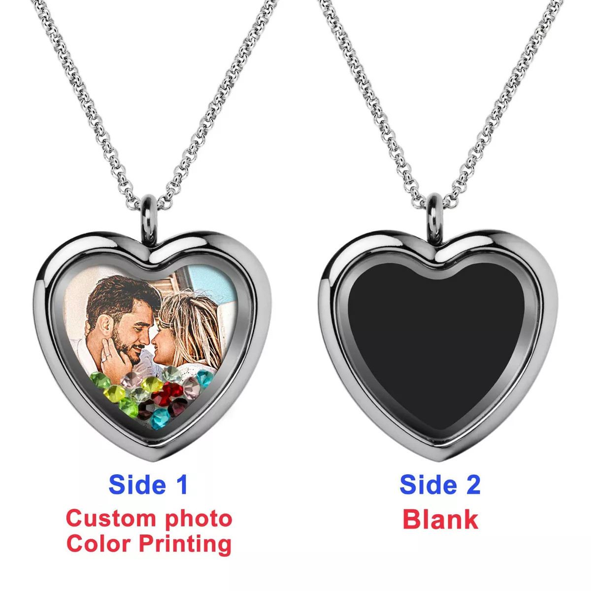 Locket Classic Sterling Silver Heart Photo Locket Laser