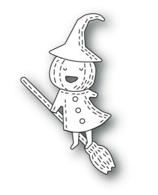 Poppystamps Metal Dies Whittle Pumpkin Witch