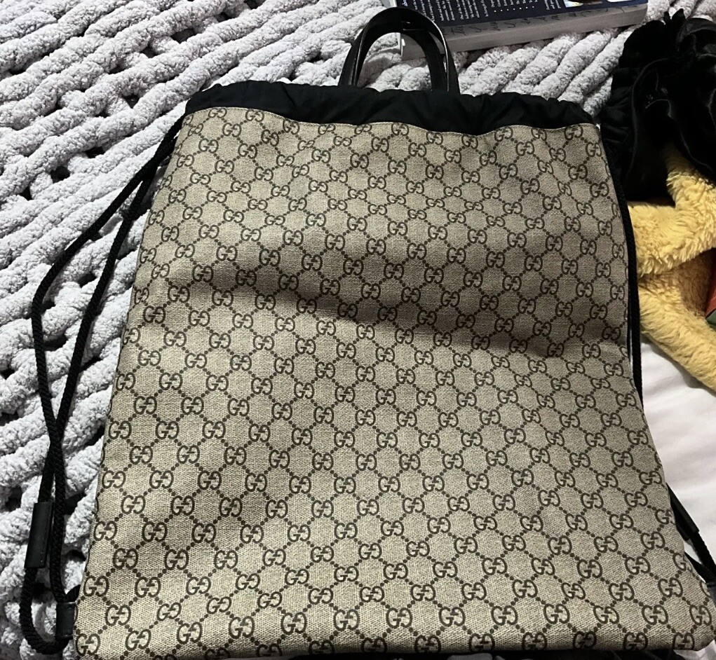 Gucci GG Supreme Angry Cat Rucksack Backpack Beige Black Nylon gucci-beige-Beige-Gg-Supreme-  main image 3