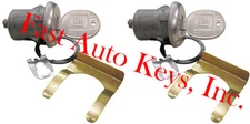 NEW PAIR GM CHEVROLET OEM DOOR LOCK KEYED CYLINDER W/2 OEM GM LOGO KEYS TO MATCH