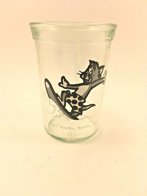 Vintage Collectible Welch's Glass Jelly Glass Cup Tom and Jerry