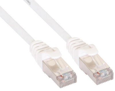 InLine Cat 5e Patchkabel SF/UTP RJ 45 - Stecker Folienschirmung weiß 50m