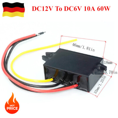 DC12V zu DC6V 10A 60W Step Down Netzteil Konverter Regler Modul DC 12V To 6V