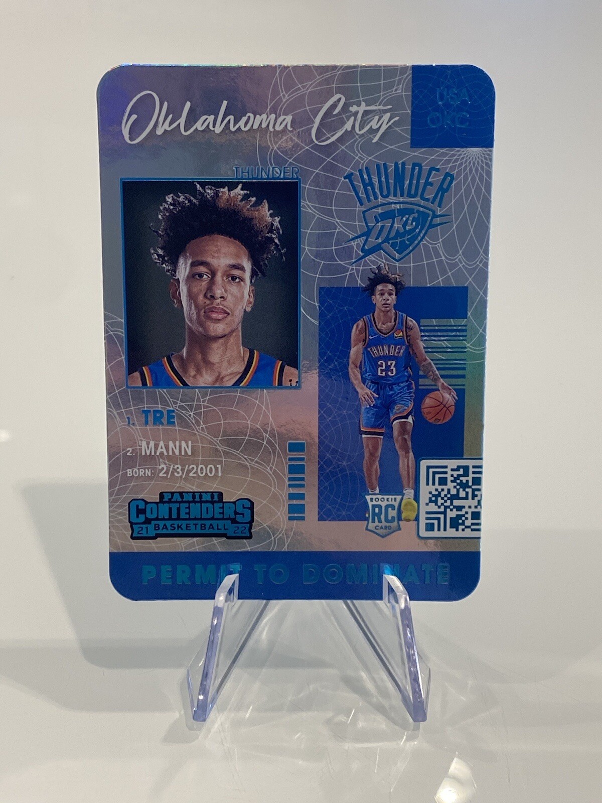 2021-22 Contenders Tre Mann Permit To Dominate Rookie RC #18 Thunder CASE HIT!!