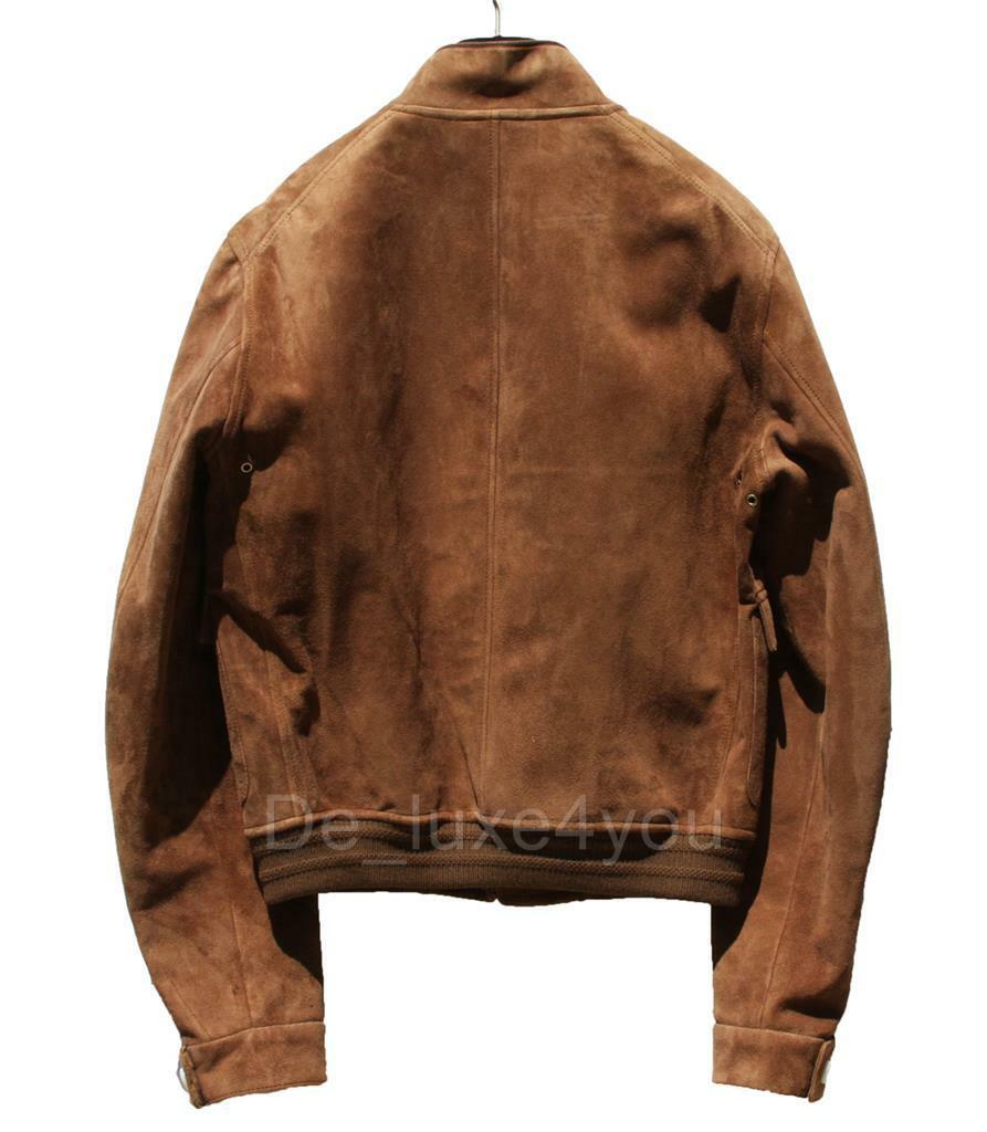 ジャケット gucci Suede jacket New Gucci Men's Goat Suede Brown Bomber Jacket It 54 - US 44