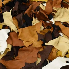 Small Scrap Deerskin 1 Pound Remnants 3-OZ to 5 OZ Deer Hide Upcycling Pieces