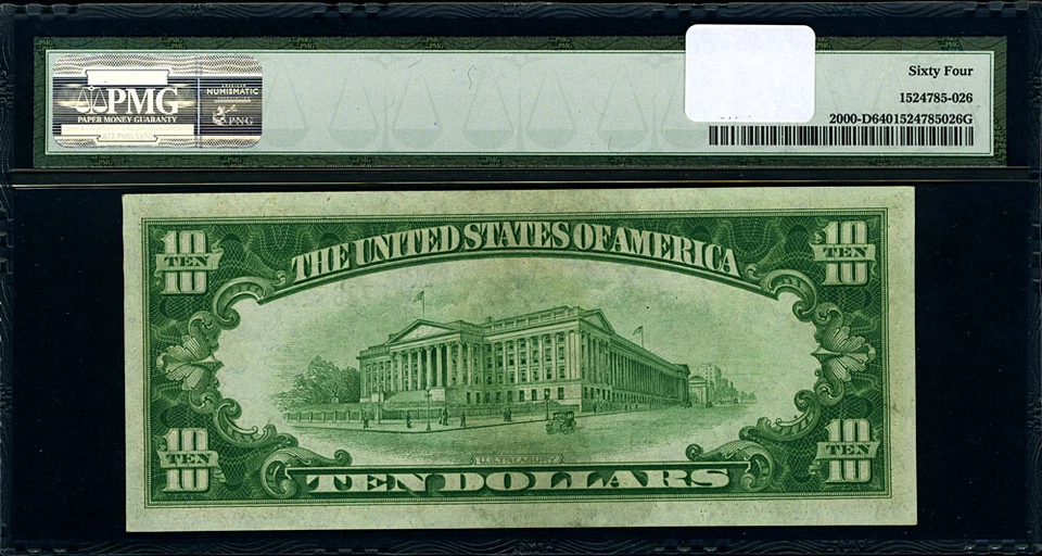 FR. 2000 D $10 1928 Federal Reserve Note Cleveland D-A Block Choice PMG CU64 EPQ - Image 3 of 3