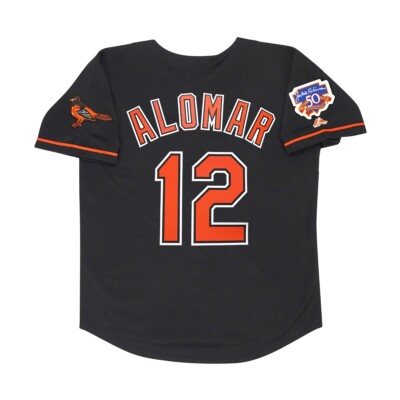 Roberto Alomar 1997 Baltimore Orioles Alt Black Jersey w/ Jackie 50th Patch