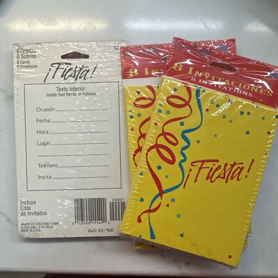 La Flor fiesta party invitations 4 Unopened Packs Containing 8 Invitations NOS