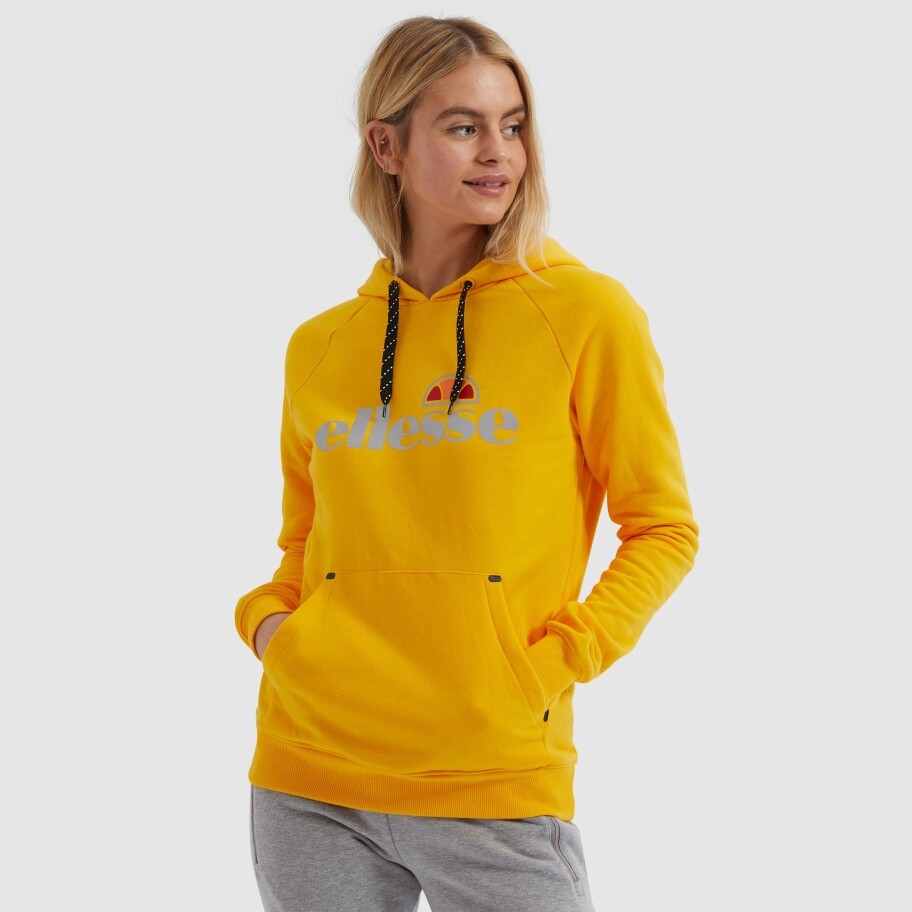 Ellesse Womens Hoody Hoodie Overhead Arpino Yellow Logo 8uk RRP £45