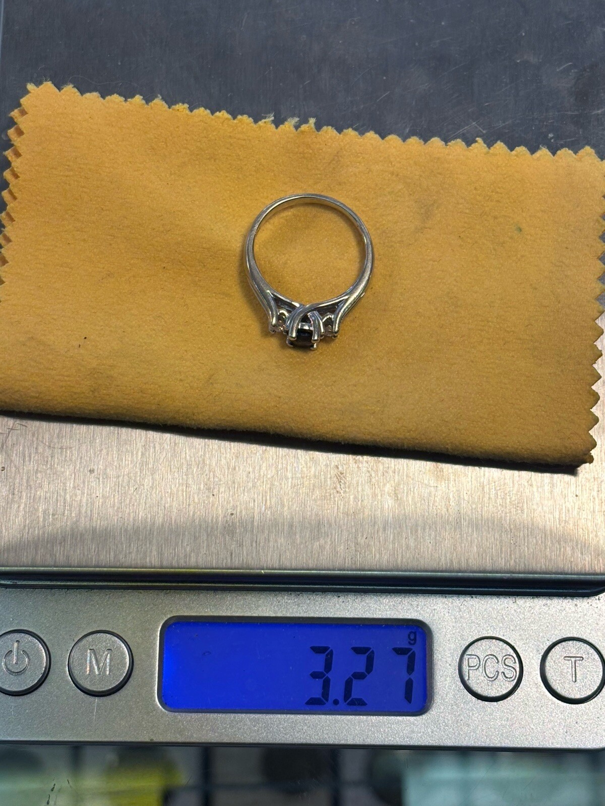 10K Solid White Gold Ring Featuring Two ~.05ct Di… - image 15