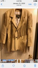 Diamond Leathers Genuine Leather Cowboy Jacket W/ Fringe Women's Large..nwot