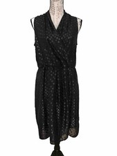 NWT Apt. 9 Clip Dot Jacquard Sleeveless Little Black Dress Women's Size 10