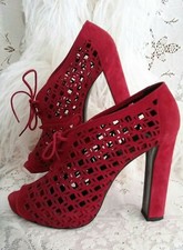 RED SUEDE 2155 PIERRE HARDY SHOE 40 9-9.5 PLATFORM HEEL NEW Original in Box