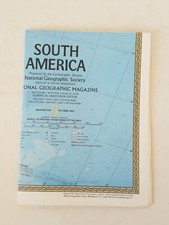 National Geographic Magazine Issue October 1972 South America Map