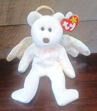 Ty Halo Angel VTG Beanie Baby White Bear 1998 Black Eyes Brown Nose Retired