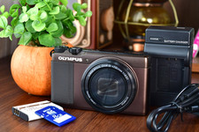 Near Mint Olympus STYLUS XZ-10 Compact Digital Camera Brown From JAPAN