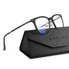 ANYLUV Men's Blue Light Glasses, Square Carbon Fiber Eyewear, Anti-Eyestrain
