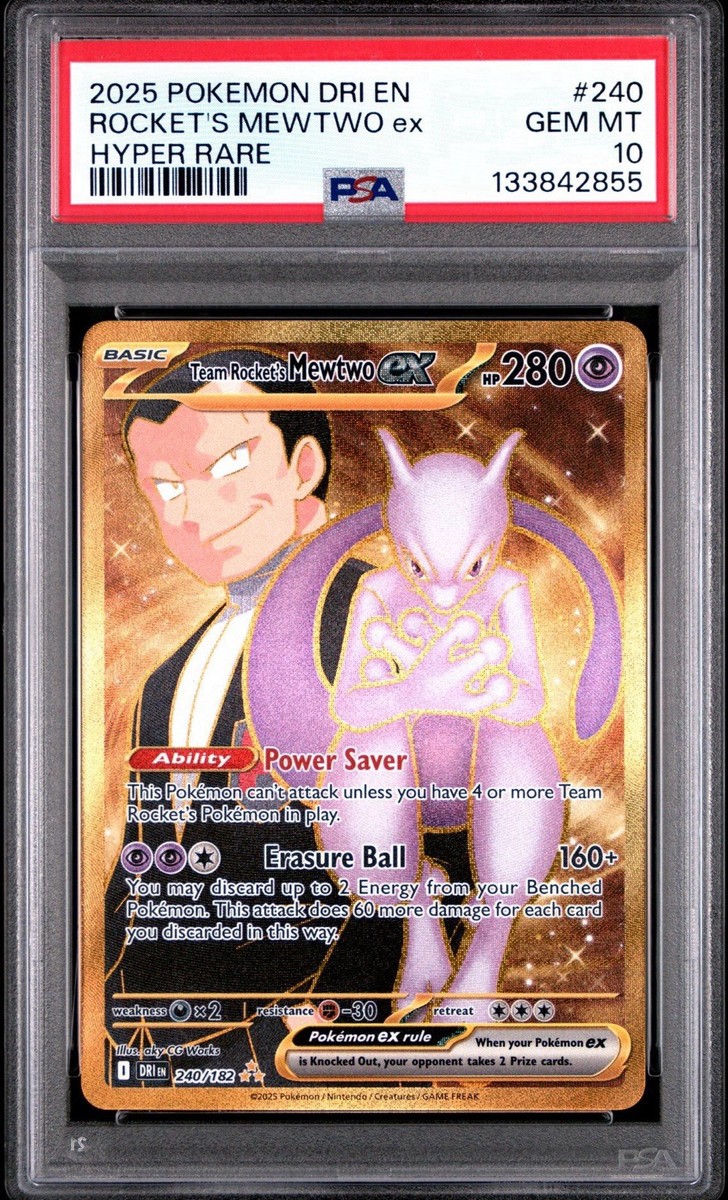 2025 Pokemon Rocket's Mewtwo Ex Hyper Rare 240/182 PSA 10 | eBay