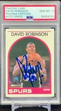 1989 Hoops David Robinson RC #310 On Card AUTO PSA 10 San Antonio Spurs HOF