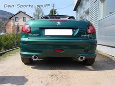 Ulter Duplex Sportauspuff Peugeot 206 CC 2.0l je 95x65mm oval mit Absorber