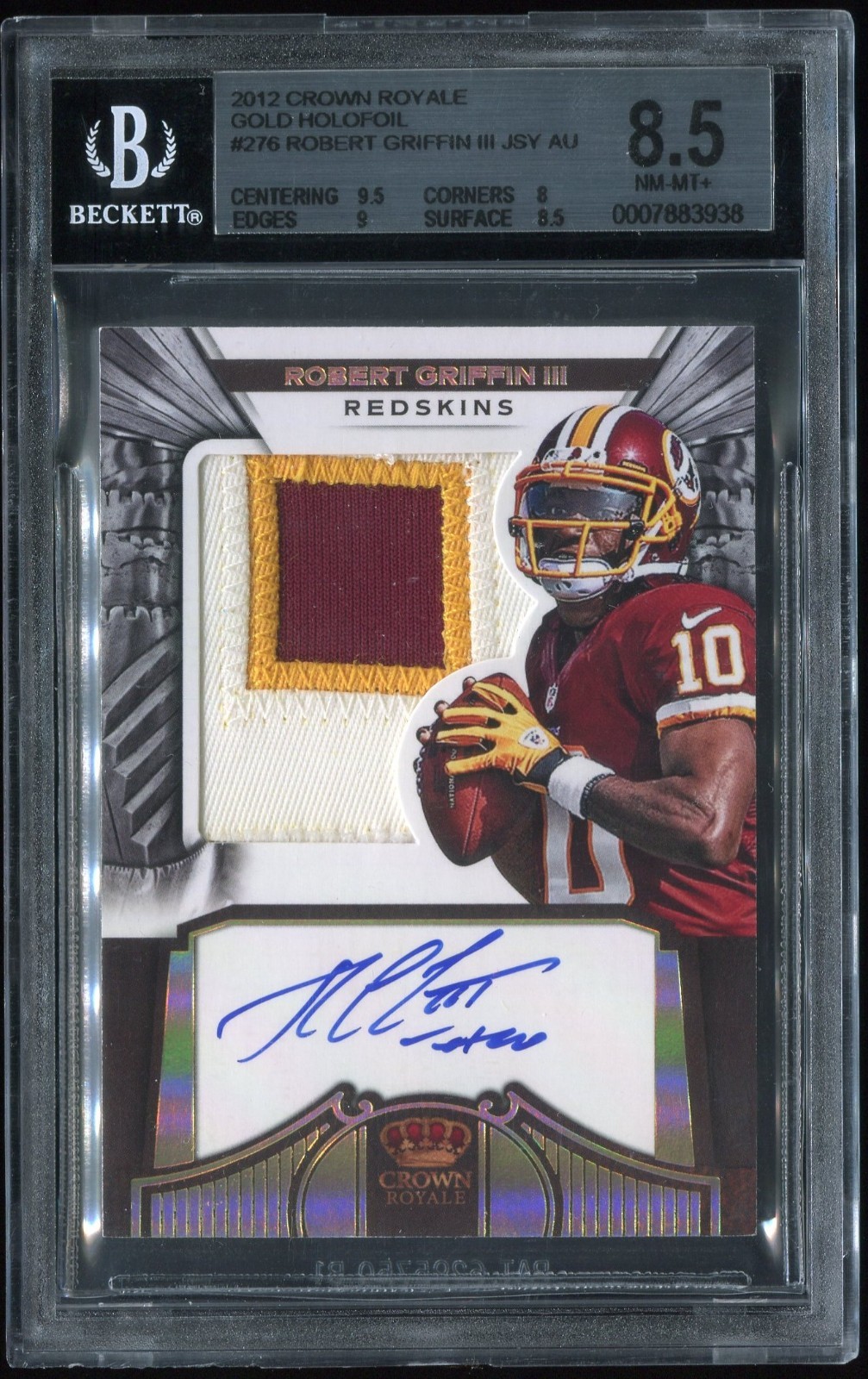 Robert Griffin III Panini Crown Royale #276 Jersey Autograph-Gold
