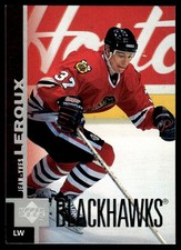 1997-98 Upper Deck #249 Jean-Yves Leroux Chicago Blackhawks Rookie Hockey Card. rookie card picture