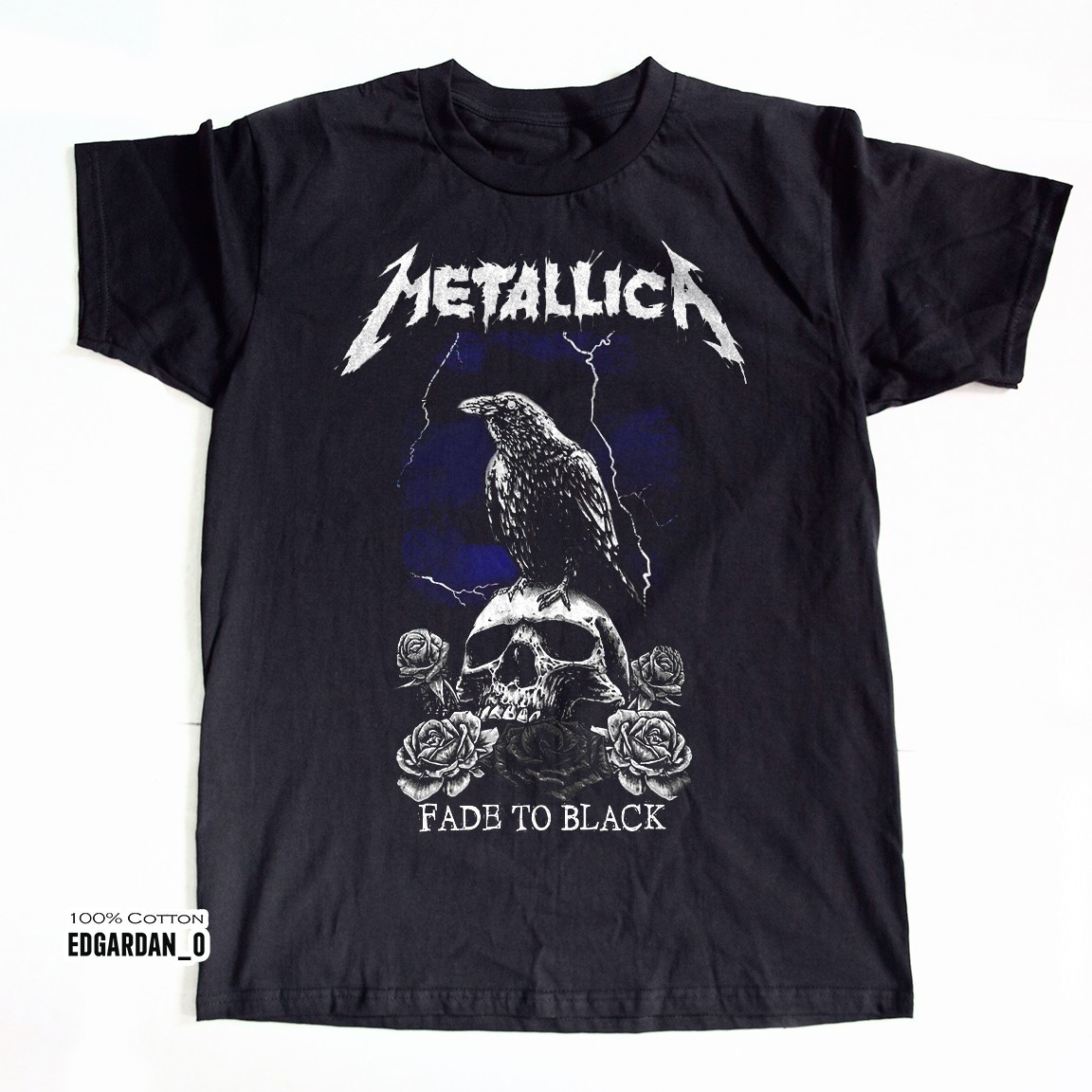 トップス ELECTRIC LOGO FADE T-SHIRT FADE BLACK HOT! Metallica Fade to Black Heavy Cotton Unisex T-shirt Size S