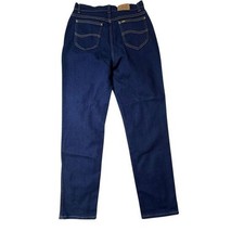 * VTG Lee Jeans Womens 25-26 Blue Union USA Made Hemmed* high waist Mom taper